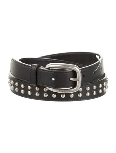 Pre-owned Gucci Leather Belt In Black