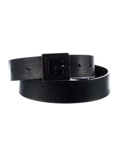 Pre-owned Gucci Leather Belt In Black