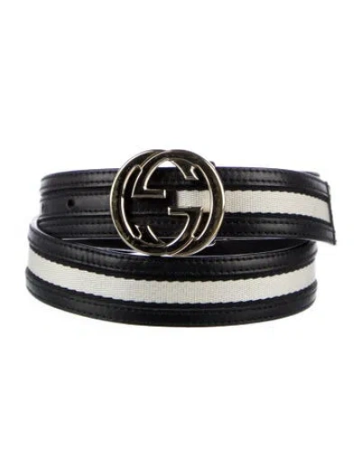 Pre-owned Gucci Leather Belt In Black