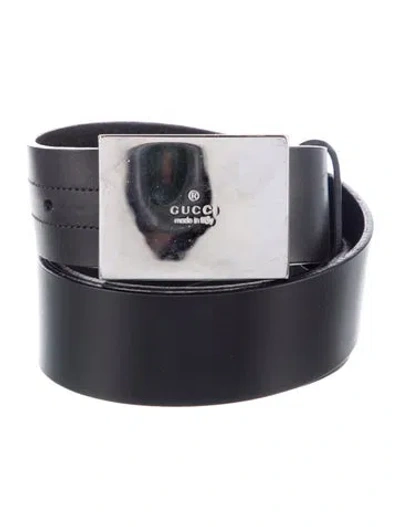 Pre-owned Gucci Leather Belt In Black
