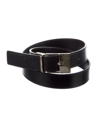 Pre-owned Gucci Leather Belt In Black