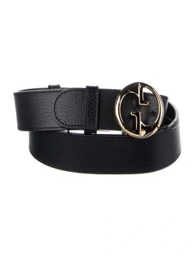 Pre-owned Gucci Leather Belt In Black