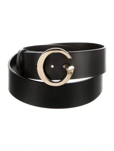 Pre-owned Gucci Leather Belt In Black
