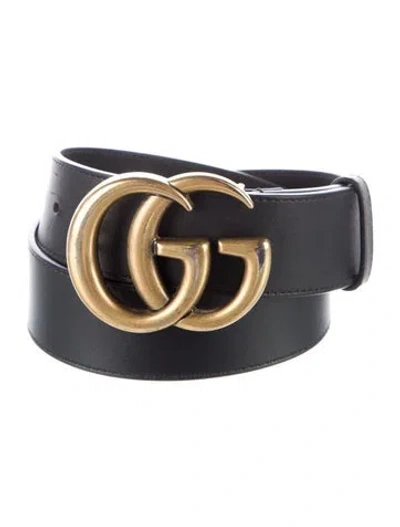 Pre-owned Gucci Leather Belt In Black