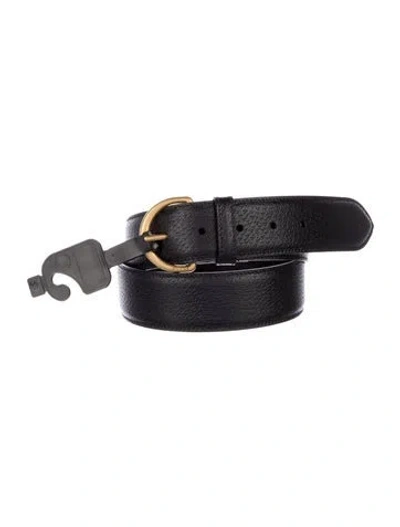 Pre-owned Gucci Leather Belt In Black