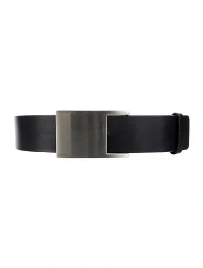 Pre-owned Gucci Leather Belt In Black