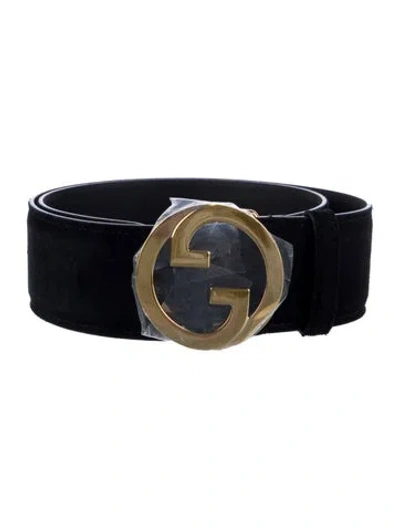 Pre-owned Gucci Leather Belt In Black