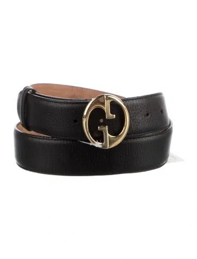 Pre-owned Gucci Leather Belt In Black