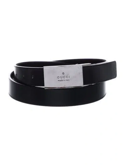 Pre-owned Gucci Leather Belt In Black