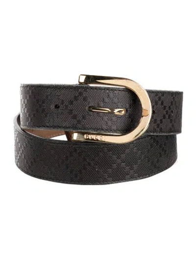 Pre-owned Gucci Leather Belt In Black