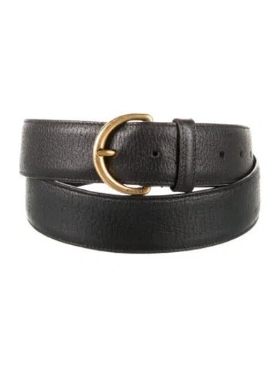 Pre-owned Gucci Leather Belt In Black