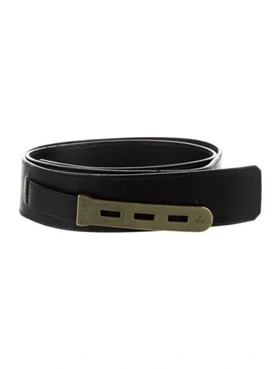 Pre-owned Gucci Leather Belt In Black