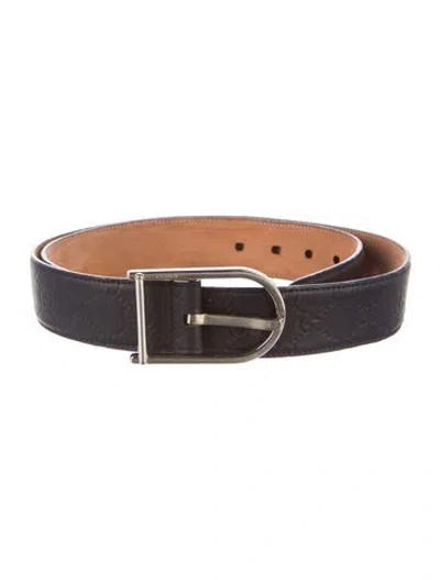 Pre-owned Gucci Leather Belt In Black