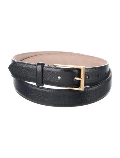 Pre-owned Gucci Leather Belt In Black