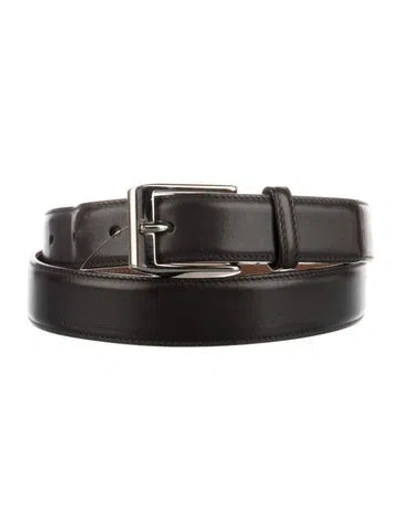 Pre-owned Gucci Leather Belt In Black