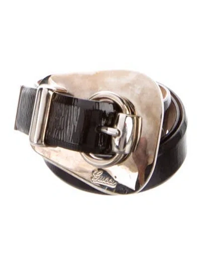 Pre-owned Gucci Leather Belt In Black