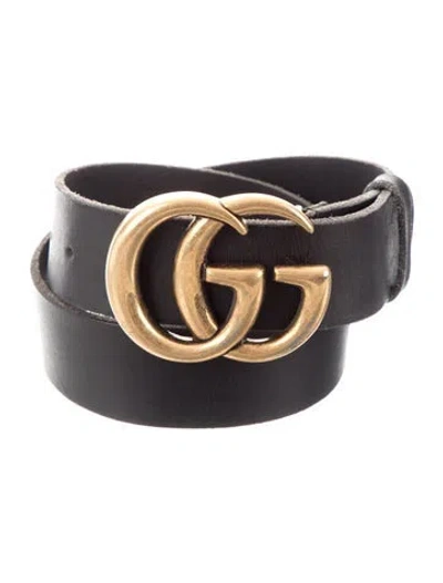 Pre-owned Gucci Leather Belt In Black