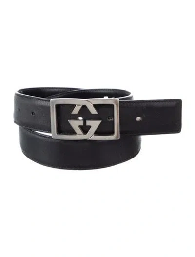 Pre-owned Gucci Leather Belt In Black