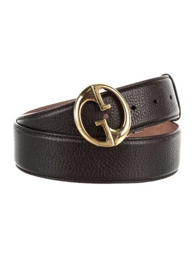 Pre-owned Gucci Leather Belt In Black