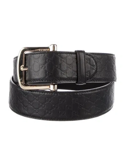 Pre-owned Gucci Leather Belt In Black