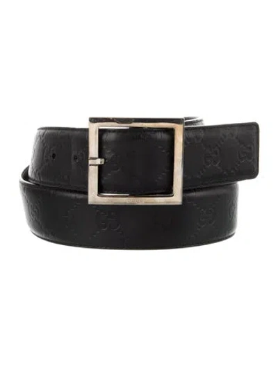 Pre-owned Gucci Leather Belt In Black