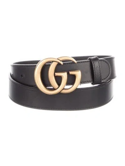 Pre-owned Gucci Leather Belt In Black