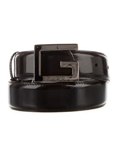 Pre-owned Gucci Leather Belt In Black