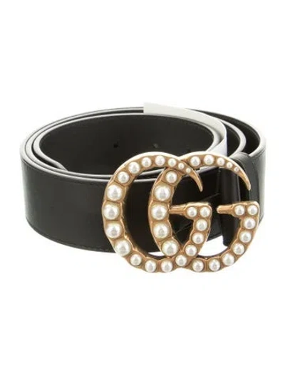Pre-owned Gucci Leather Belt In Black