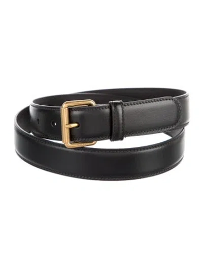 Pre-owned Gucci Leather Belt In Black