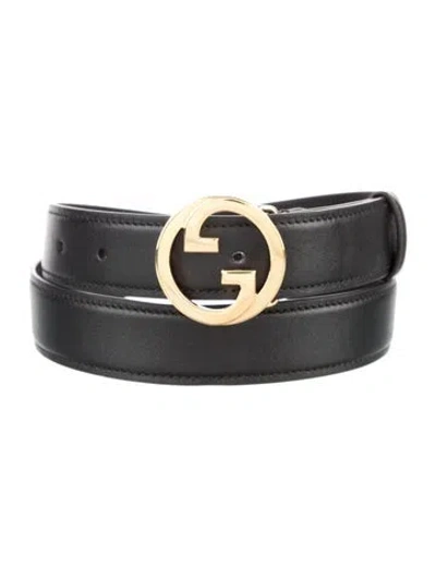 Pre-owned Gucci Leather Belt In Black