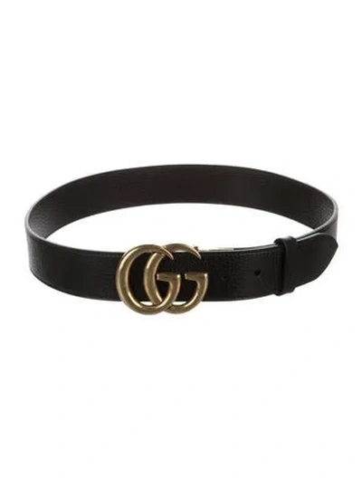 Pre-owned Gucci Leather Belt In Black