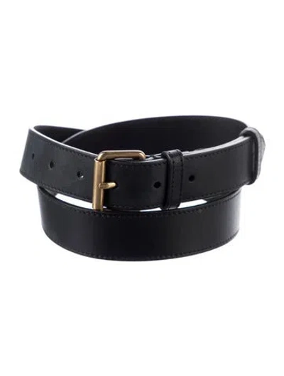 Pre-owned Gucci Leather Belt In Black