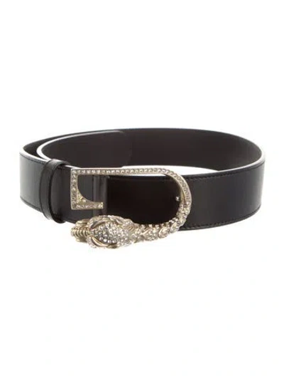 Pre-owned Gucci Leather Belt In Black