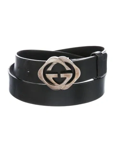 Pre-owned Gucci Leather Belt In Black