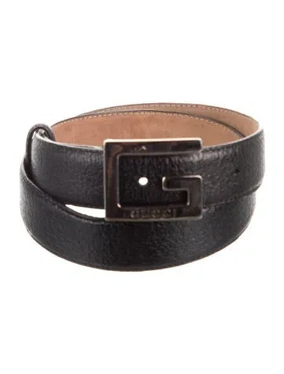 Pre-owned Gucci Leather Belt In Black