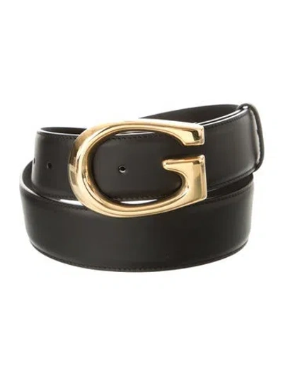 Pre-owned Gucci Leather Belt In Black