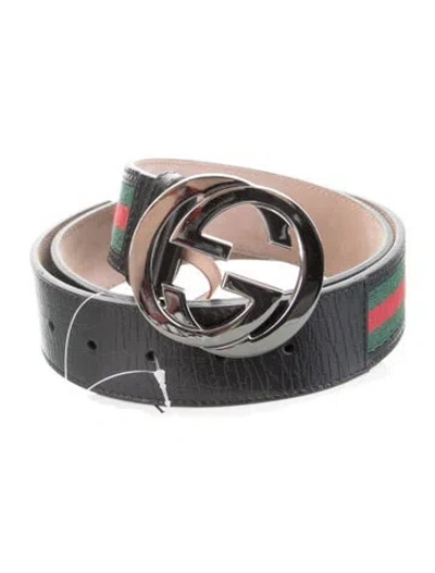 Pre-owned Gucci Leather Belt In Black