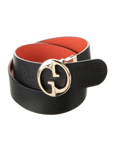 Pre-owned Gucci Leather Belt In Black