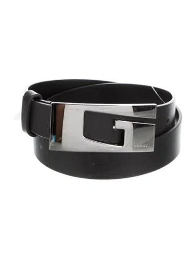 Pre-owned Gucci Leather Belt In Black