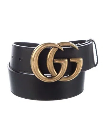 Pre-owned Gucci Leather Belt In Black