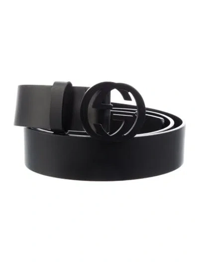 Pre-owned Gucci Leather Belt In Black