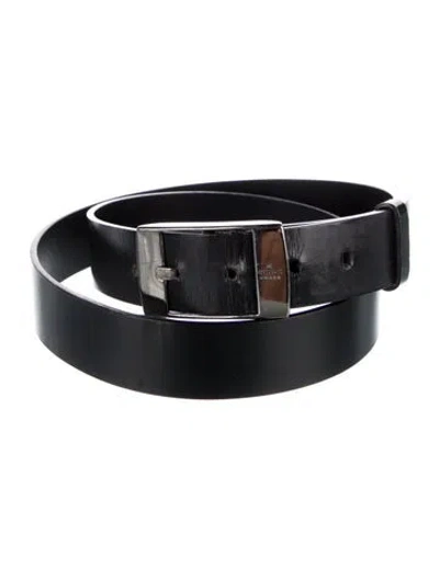 Pre-owned Gucci Leather Belt In Black