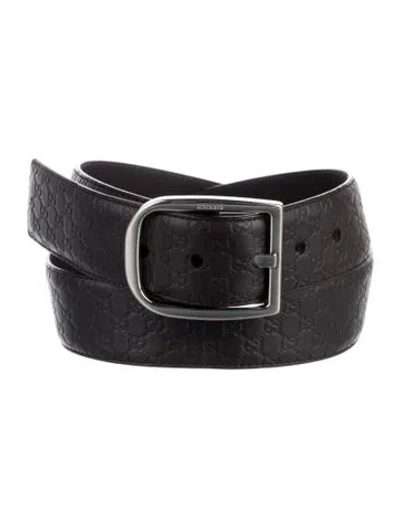 Pre-owned Gucci Leather Belt In Black
