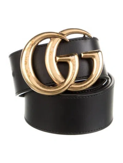 Pre-owned Gucci Leather Belt In Black