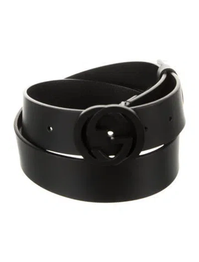 Pre-owned Gucci Leather Belt In Black