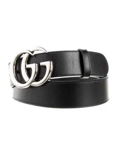 Pre-owned Gucci Leather Belt In Black