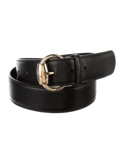 Pre-owned Gucci Leather Belt In Black