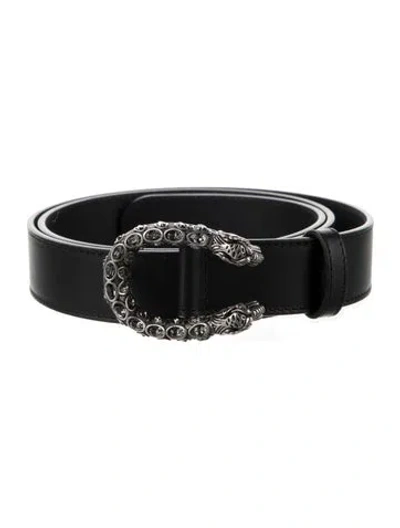 Pre-owned Gucci Leather Belt In Black