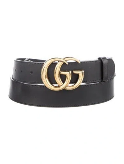 Pre-owned Gucci Leather Belt In Black