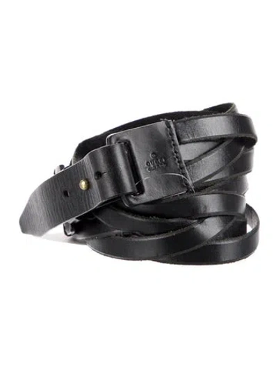 Pre-owned Gucci Leather Belt In Black